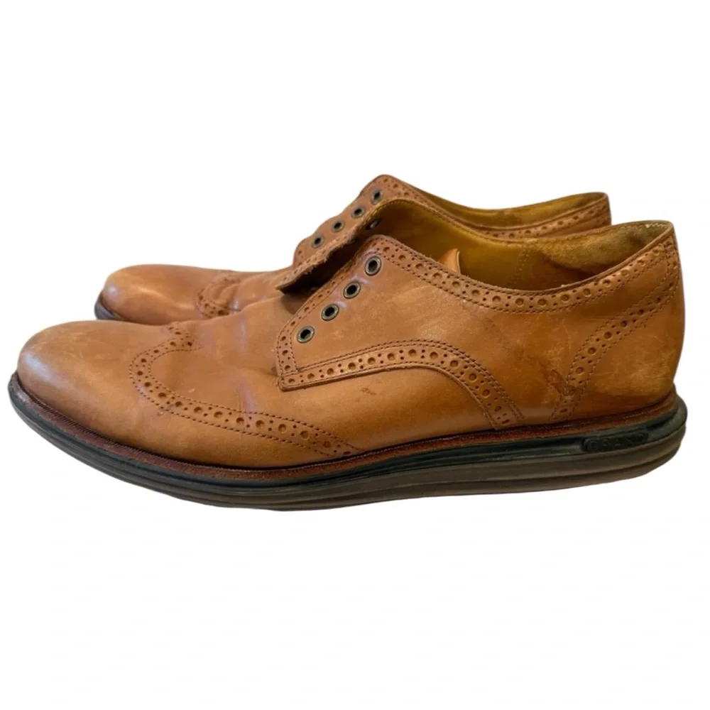 Cole Haan Mens OriginalGrand Wingtip Oxford Tan‎ Leather Shoes C31547 Size 13M